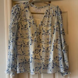 Sugarlips Blue and Cream Patterned Blouse